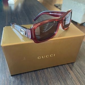 Red Gucci Sunglasses with Original Packaging